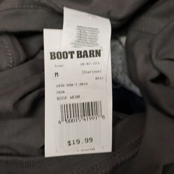 Graphic Mens crewneck tee shirt Boot Barn sz M Patriot/Family NWT Grey - Picture 5 of 5